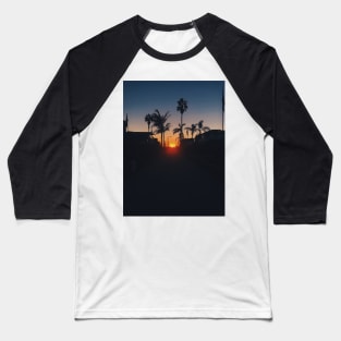 Hermosa Beach Sunset Palms Baseball T-Shirt